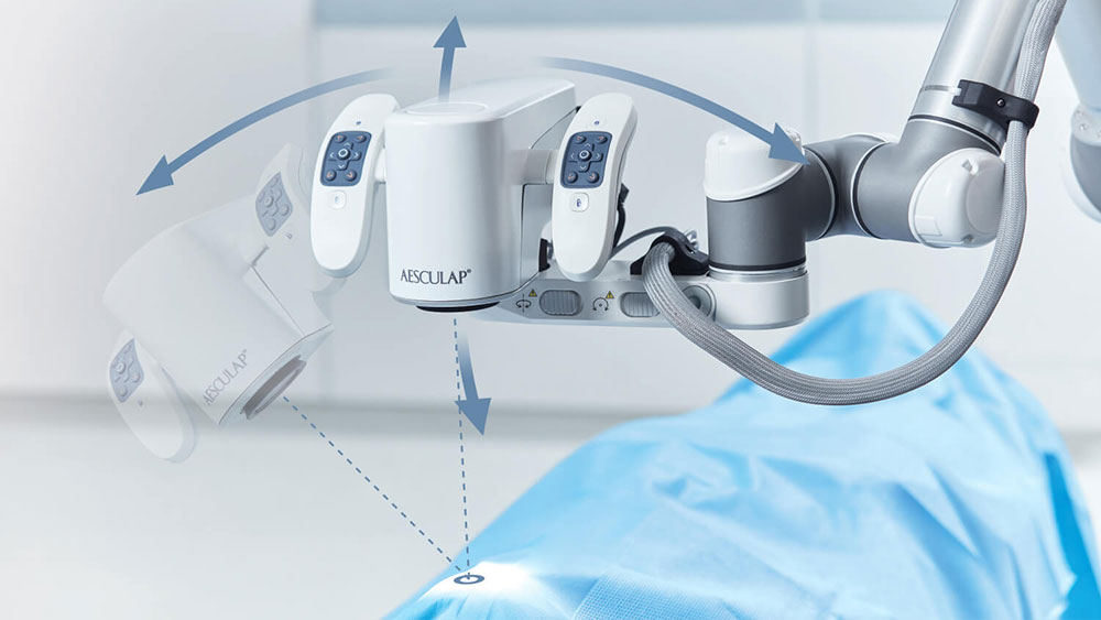 Camera movement of the Aesculap Aeos® with the lock on target function. 