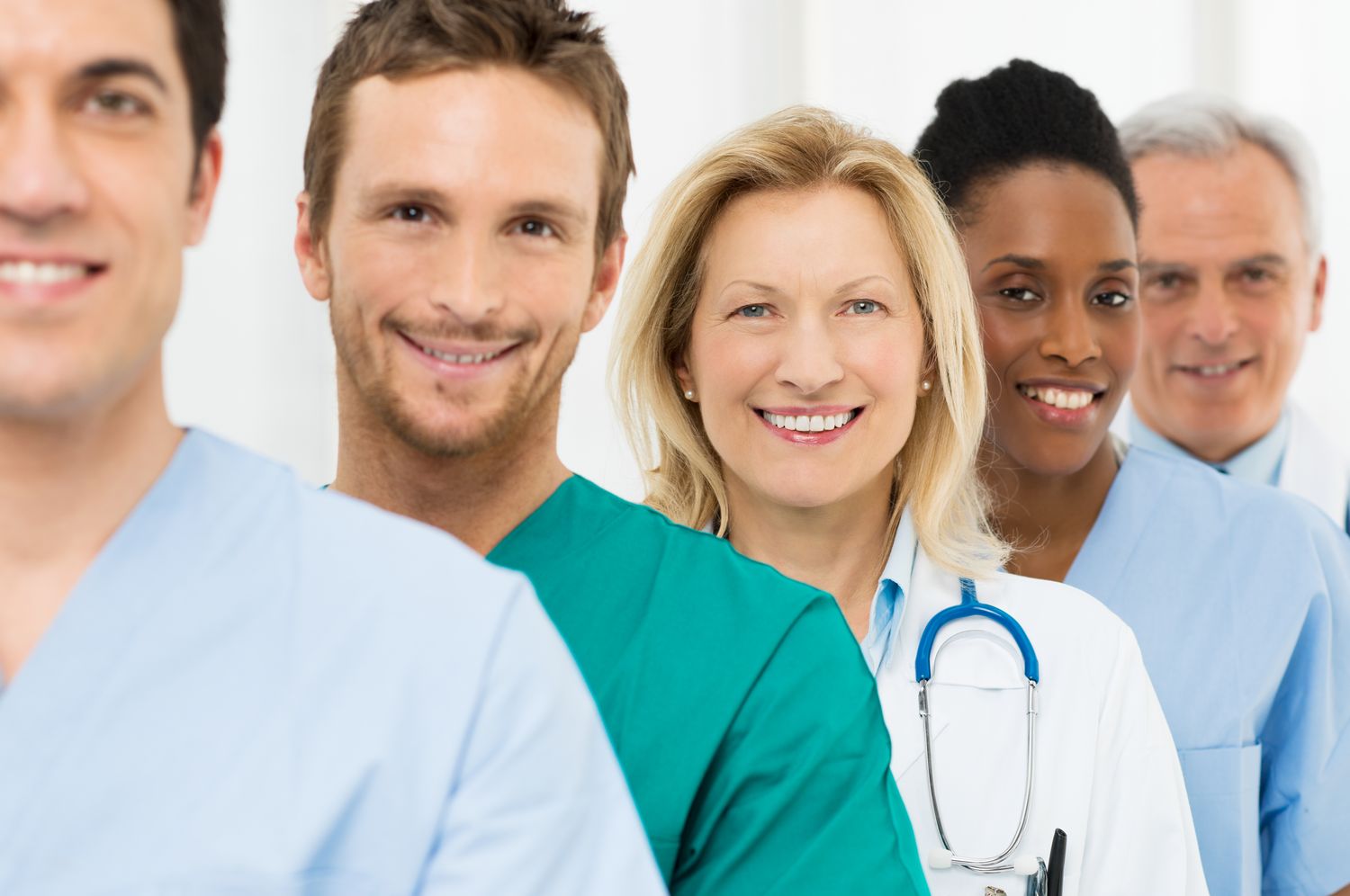 A group of healthcare professionals standing in a line