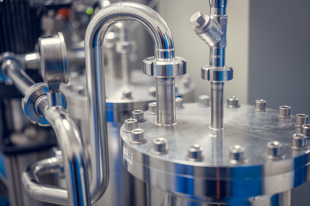 Close-up of B. Braun’s AQUAboss water treatment system for hemodialysis applications from the top 